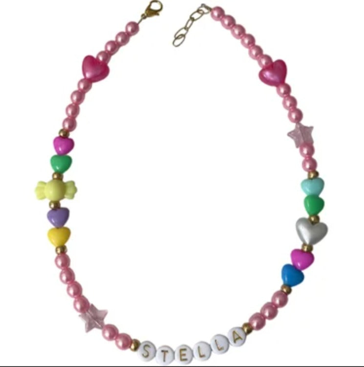 Pink Puffy Pearl Necklace