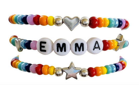 Rainbow Monogram Bracelet Set