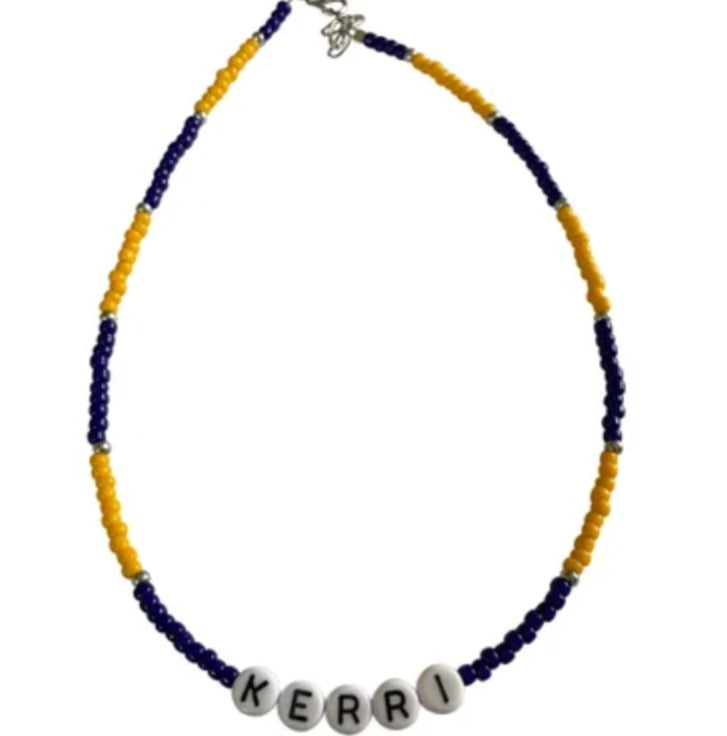 Blue & Yellow Monogram Necklace