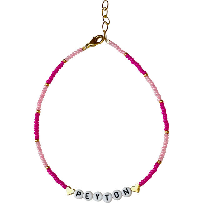 Pink & Gold Heart Monogram Necklace
