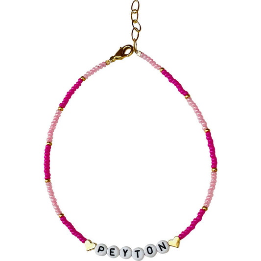 Pink & Gold Heart Monogram Necklace