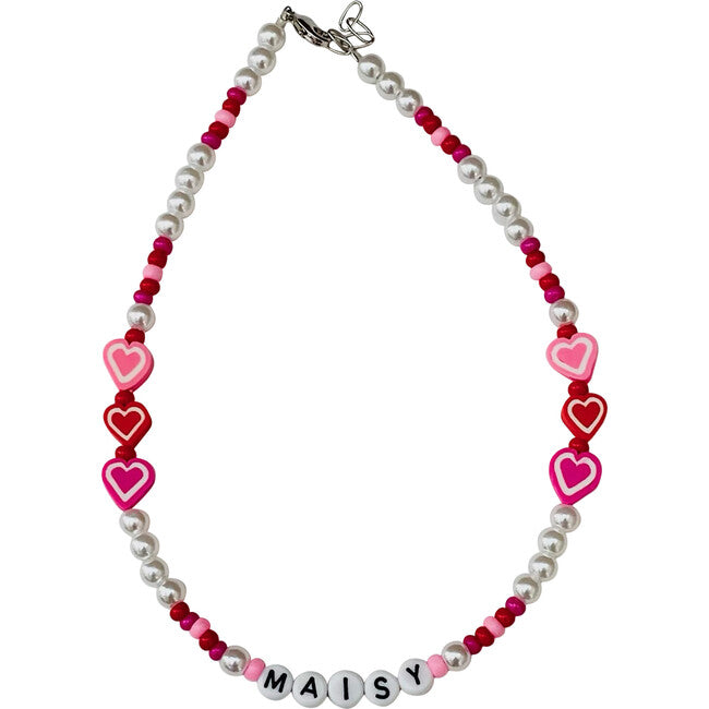 Heart Monogram Pearl Necklace