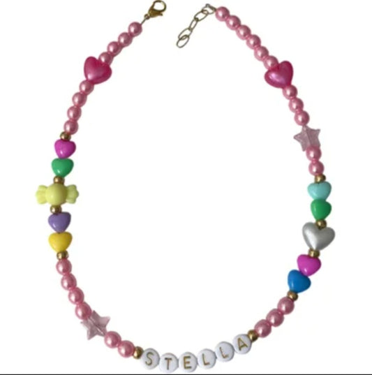 Pink Puffy Pearl Necklace