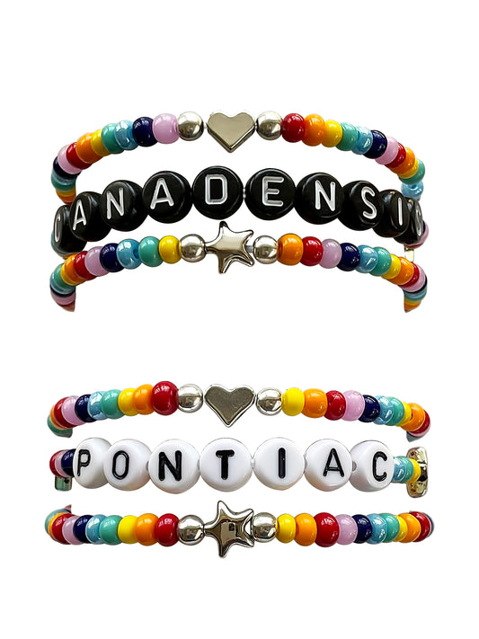 Rainbow Monogram Bracelet Set