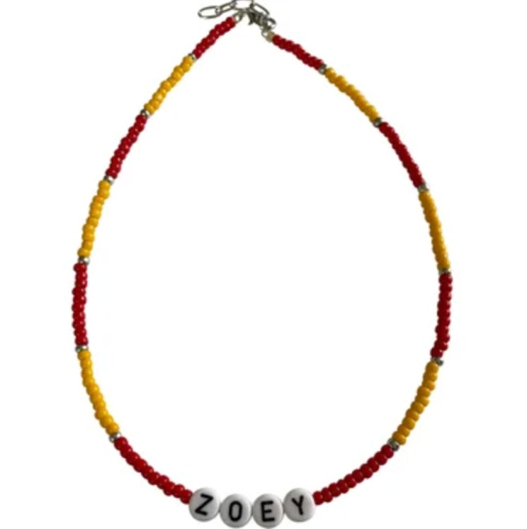 Red & Yellow Monogram Necklace