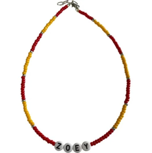 Red & Yellow Monogram Necklace