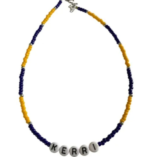 Blue & Yellow Monogram Necklace