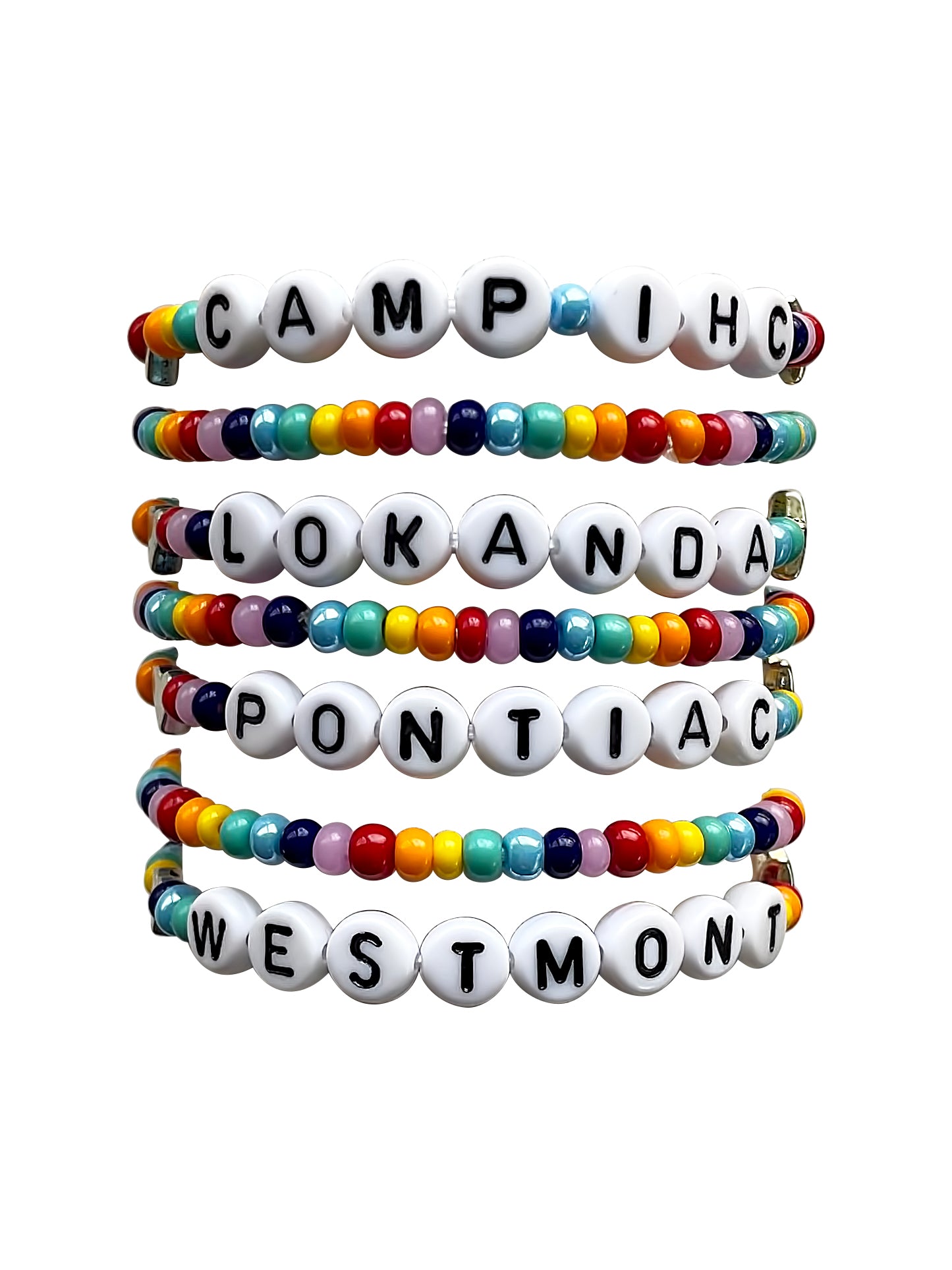 White & Rainbow Camp Bracelet
