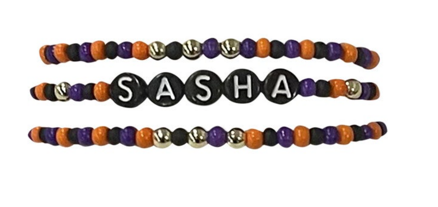 Halloween Monogram Bracelet Set