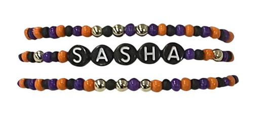 Halloween Monogram Bracelet Set